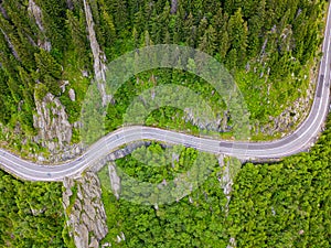 Transfagarasan pass in summer. Crossing Carpathian mountains in Romania, Transfagarasan is one of the most spectacular mountain