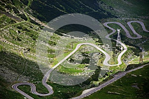 Transfagarasan, the paved mountain road crossing the Carpathians and connecting Transylvania and Wallachia regions in Romania.