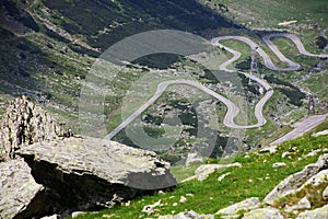 Transfagarasan, the paved mountain road crossing the Carpathians and connecting Transylvania and Wallachia regions in Romania.