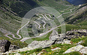Transfagarasan, the paved mountain road crossing the Carpathians and connecting Transylvania and Wallachia regions in Romania.