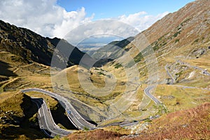 Transfagarasan road on the northern side. Romania