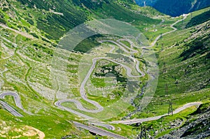 Transfagarasan Romania Landscape with Lake house, near Moldoveanu peak, Arges county, Transylvania, Romania photo