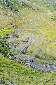 Transfagarasan serpent road from Fagaras mountains, Carpathians