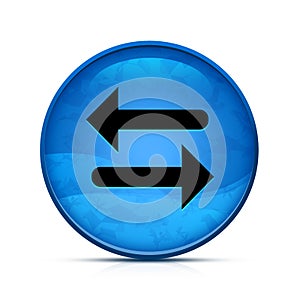 Transfer arrow Help icon on classy splash blue round button illustration