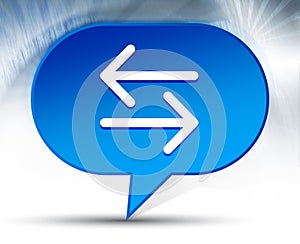 Transfer arrow icon blue bubble background