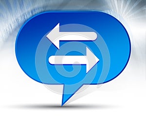 Transfer arrow icon blue bubble background