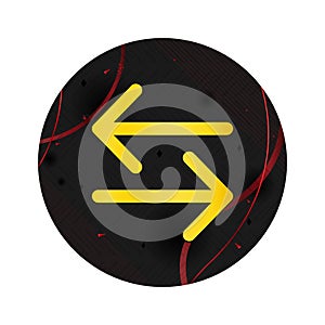 Transfer arrow icon elegant black round button