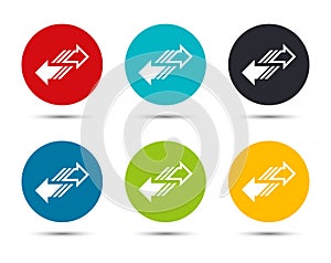 Transfer arrow icon flat round button set illustration design