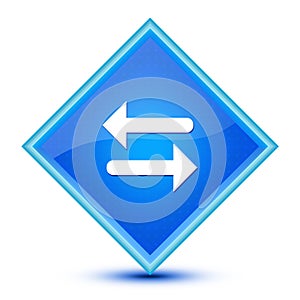 Transfer arrow icon isolated on special blue diamond button illustration