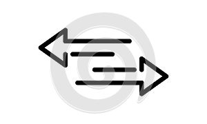 Transfer arrows icon. Data transfer vector icon. Recycling sign. Arrow to left and right symbol for your web site design, logo.