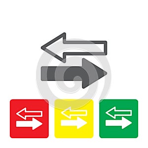 Transfer arrows outline icon. linear style sign for mobile concept and web design. Left right arrows simple line vector icon.