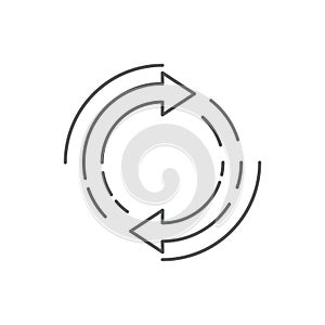 Transfer arrows outline icon. linear style sign for mobile concept and web design. Left right arrows simple line vector icon.