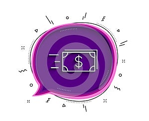 Transfer Cash money line icon. Banking. Vector