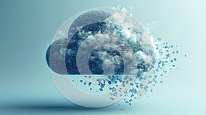 transfer collapsing cloud upload icon