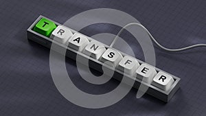 Transfer.3D illustration of Computer keyboard keys.,3D rendering.