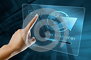 Transfer data on a digital screen