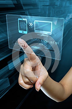 Transfer data on a digital screen