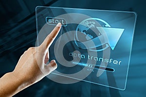 Transfer data on a digital screen photo