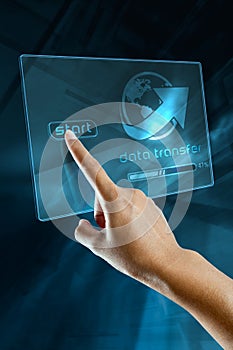 Transfer data on a digital screen