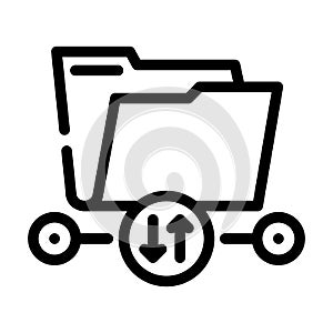 transfer folder line icon vector illustration