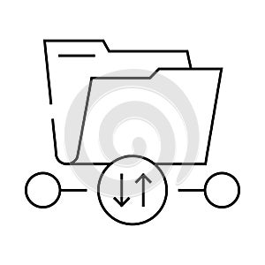 transfer folder line icon vector illustration