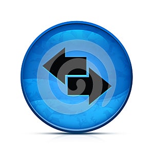 Transfer icon on classy splash blue round button illustration