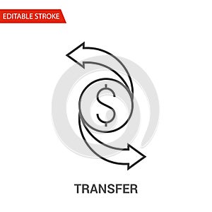 Transfer Icon. Thin Line Vector Illustration