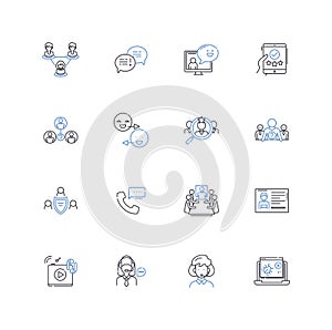 Transfer line icons collection. Exchange, Move, Shift, Displace, Reassign, Relocate, Transport vector and linear