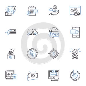 Transfer line icons collection. Transferable, Migration, Handover, Conversion, Dispatch, Move, Transmission vector and