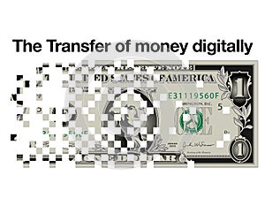The transfer of money digitally online banking