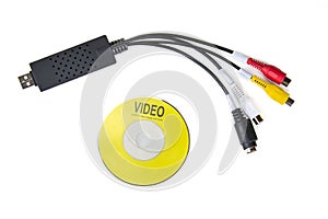 Transfer old VHS tape to your computer with capture video cable. photo