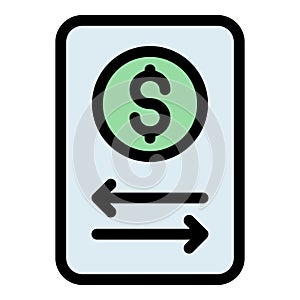 Transfer online money icon vector flat