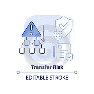 Transfer risk light blue concept icon