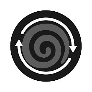 Transfer solid black arrow round icon