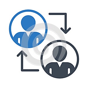 Transfer glyph color flat vector icon