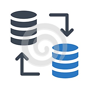 Transfer glyph color flat vector icon