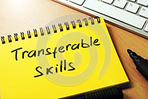 Transferable skills written on a page.