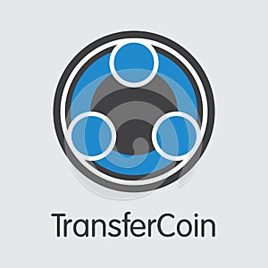 Transfercoin Crypto Currency Coin. Vector Pictogram of TX.