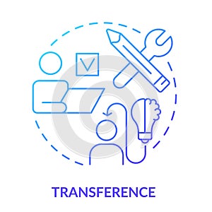 Transference blue gradient concept icon