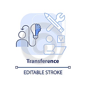 Transference light blue concept icon