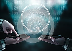 Data transfer, transfering data from a smartphone photo