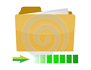 Transferring folder icon concept illustration