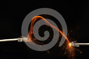 Transferring information between two internet cables