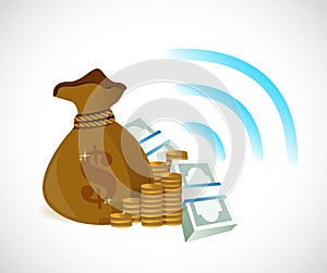 Transferring money concept illustration design photo
