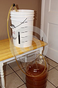 Transferring a Rye Pale Ale to the secondary photo