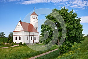 Transfiguration Cathedral in a summer landscape, Zaslavl city, Minsk region, Belarus