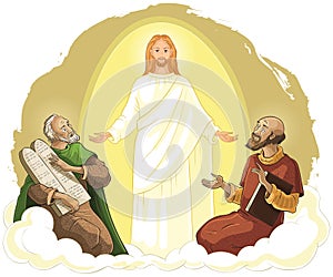 Transfiguration of Jesus Christ with Elijah and Moses photo