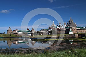 Transfiguration of Jesus Christ Savior Solovetskiy monastery on Solovki islands (Solovetskiy archipelago) in White sea, Russia, UN