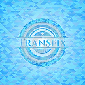Transfix realistic sky blue mosaic emblem.  EPS10 photo