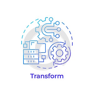 Transform blue gradient concept icon